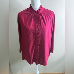 Riley & Rae Fuchsia Ruffle Blouse